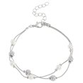 thumbnail image 1 of Sophisticated Two Layer Pearls Bracelet Exquisite Pearls and Rhinestones Bracelet Accessory for Enhancing Any Outfit, 1 of 4