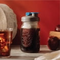 thumbnail image 5 of County Line Kitchen Cold Brew Coffee Maker, Mason Jar Pitcher - Heavy Duty Soda Lime Glass w/Stainless Steel Mesh Filter & Flip Cap Lid - Iced Tea & Coffee - 2 Qt (64 Oz), Gray/Blue Handle, 5 of 5
