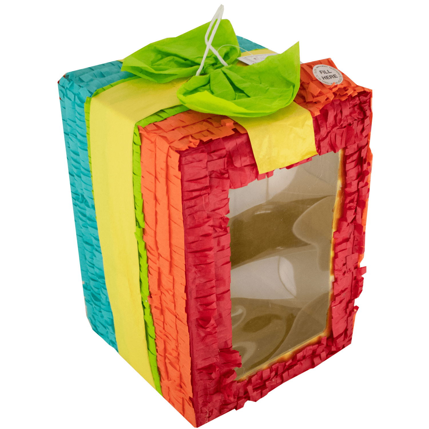 Birthday Present Pinata with Clear Window, Multicolor, 9in x 13in