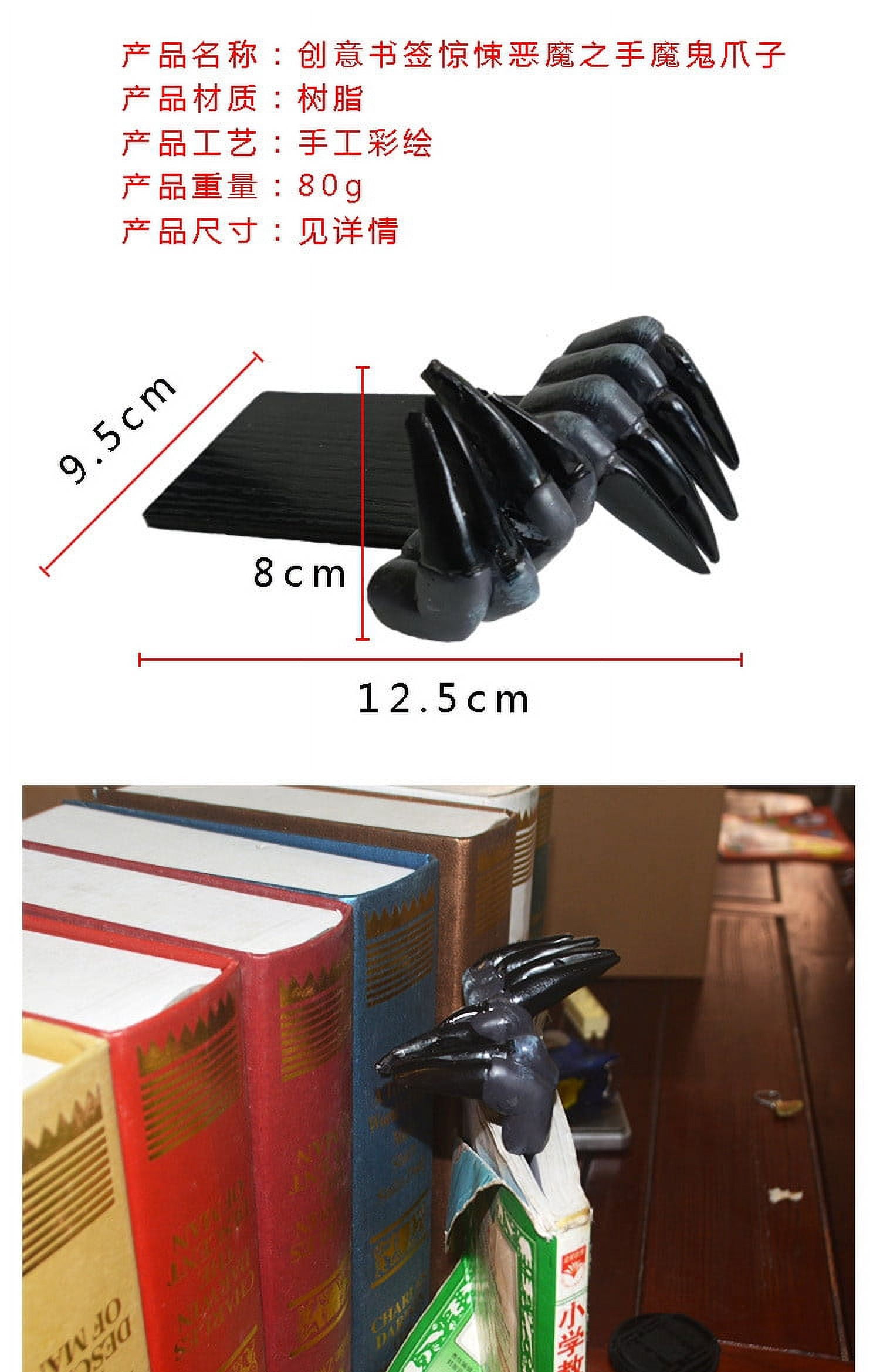 Devil's Hand Resin Bookmark 2 Pack, Horror Halloween Bookmarks for Readers, Gothic Novelty Gift for Suspense Lovers