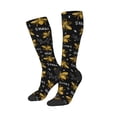 thumbnail image 2 of Easygdp Hohey Bee Golden Embroidery Soccer Socks Sport Knee High Socks Calf Compression Athletic Socks for Men and Women, 2 of 9