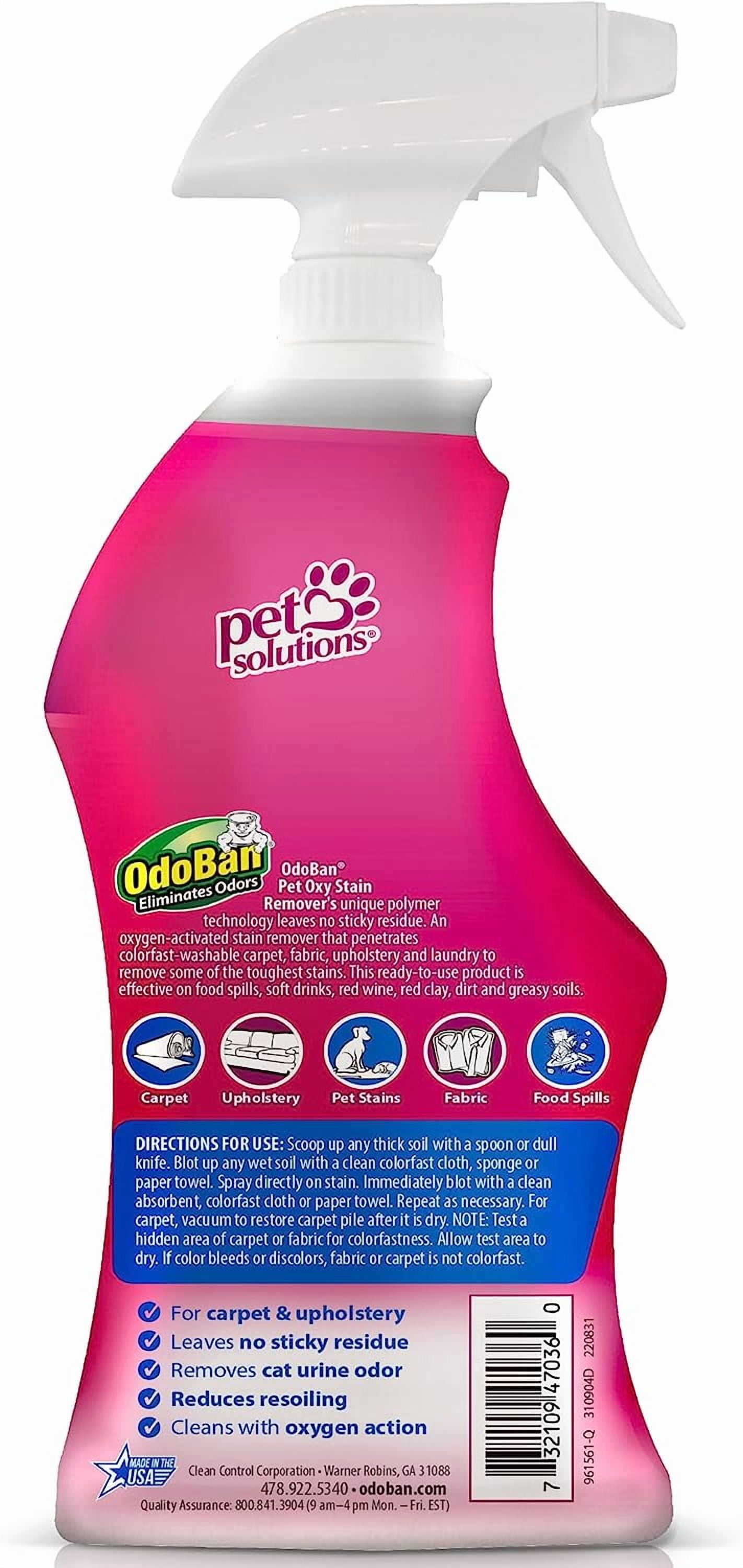 OdoBan Pet Solutions Oxy Stain Remover, 4-Pack, 32 Ounce Spray Each