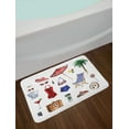 thumbnail image 2 of Girls Bath Mat, Nostalgic Female Beach Fashion Objects Solar Summer Travel Adventure Palms Concept, Non-Slip Plush Mat Bathroom Kitchen Laundry Room Decor, 29.5 X 17.5 Inches, Multicolor, Ambesonne, 2 of 2