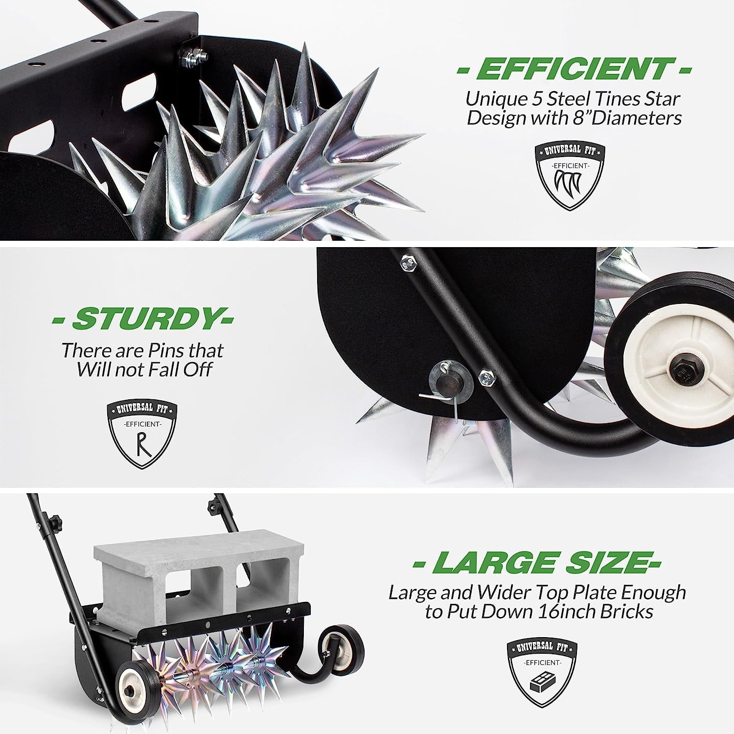 Suchtale 18" Rolling Lawn Aerator with Steel Handle
