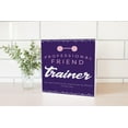 thumbnail image 2 of Pro Friend Trainer Crazy Pink Barbell 10 x 10 Wood Tabletop Sign Plaque, 2 of 4