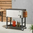 thumbnail image 4 of TRINITY 100 Quart Steel Cooler/Ice Cart w/ Shelf, Wheels, and Bottle Opener, 4 of 9