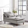 thumbnail image 4 of DEELLEEO Sectional sofa with reversible reclining chair, water ripple suede L-shaped sofa with chaise longue, sectional sofa for living room (gray), 4 of 5