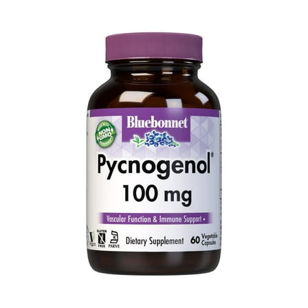 Bluebonnet Nutrition Pycnogenol Vegetarian Capsules, 100mg, Vascular & Immune*, 60 Count