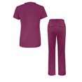 thumbnail image 2 of Adar Scrub Set for Women - Curved V-Neck Scrub Top & Tapered Drawstring Scrub Pants, 2 of 7