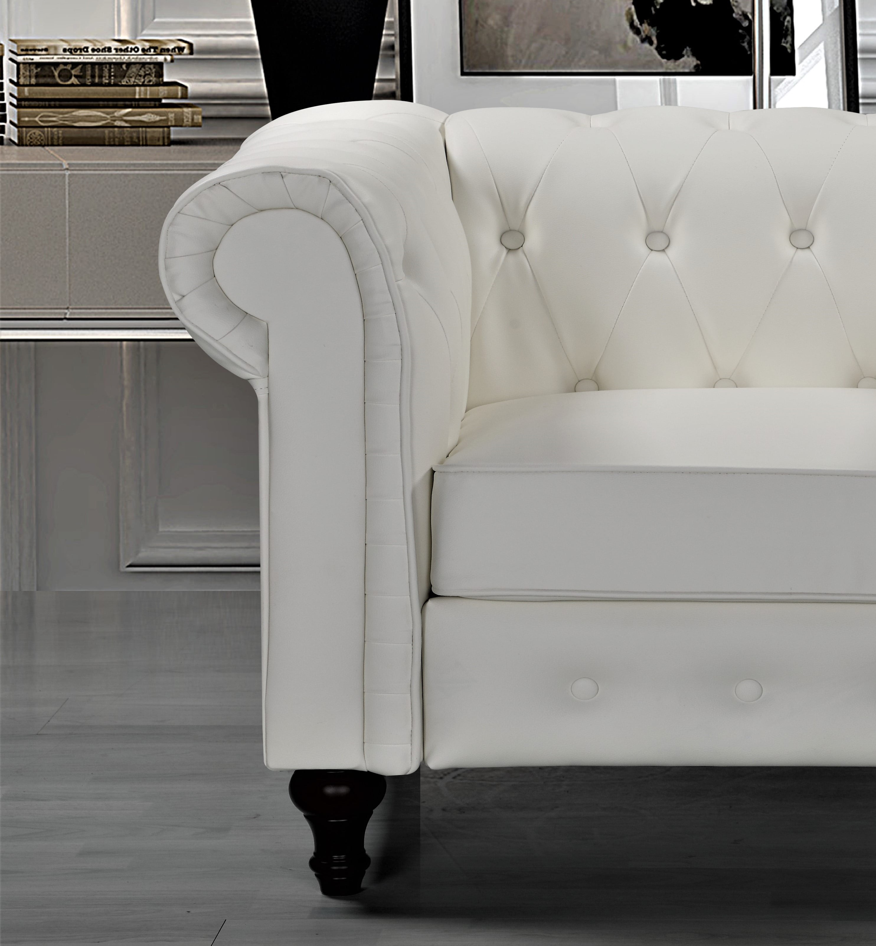 Oriskany Chesterfield Faux Leather Chair