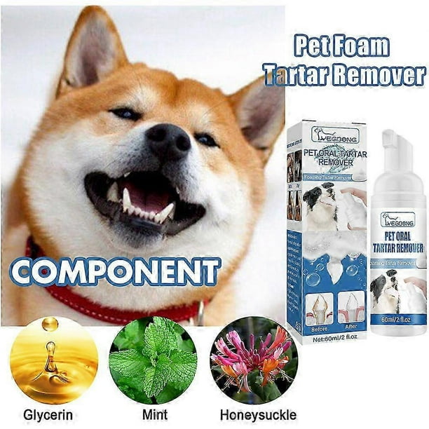 1-3X Tartar Remover For Dog Natural Dental Care Solution Foam Remove Calculus Reduce Tartar Plaque Buildup Pets Oral Cleaning Product