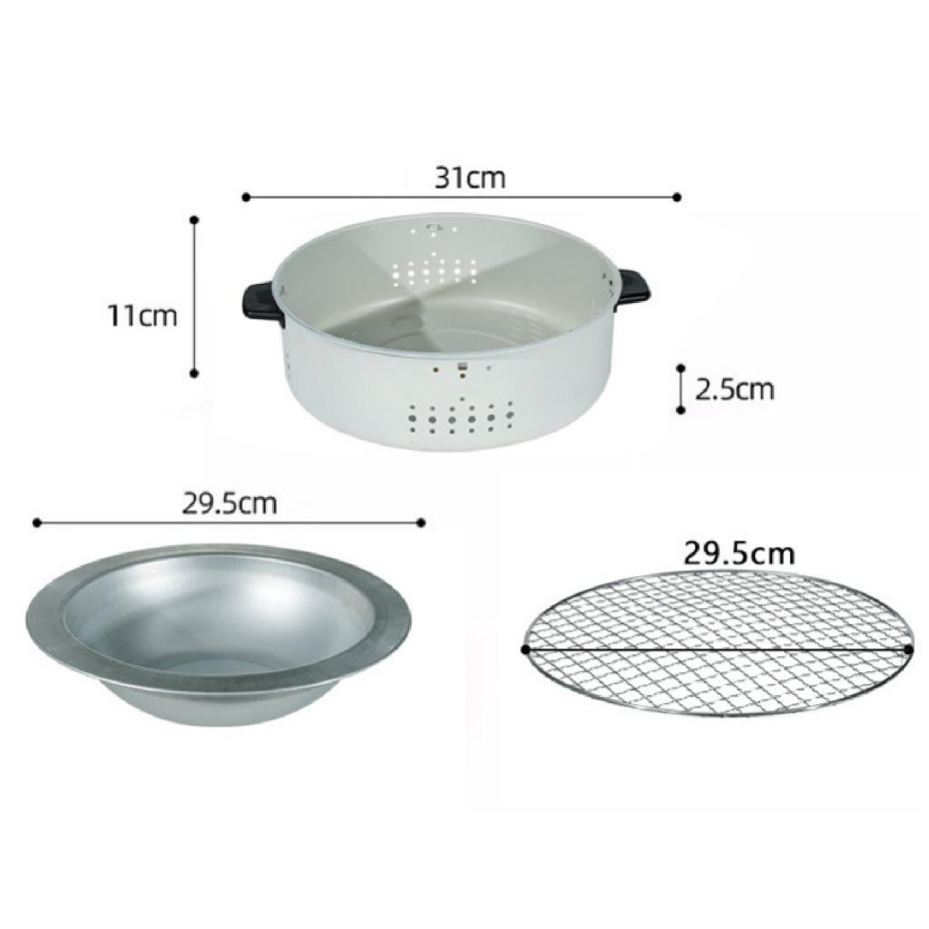Wswqop Charcoal Grill Round Firepit with Grill Pits Tabletop Stove for Backyard Outdoor