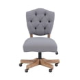 thumbnail image 2 of Pemberly Row Contemporary Wood Upholstered Swivel Office Chair in Gray, 2 of 14