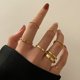thumbnail image 1 of Juego de 9 Uds. De anillos de cadena de Color dorado Punk para mujeres y niñas, anillos finos de dedo Irregular a la moda, regalo 2023, joyería para nudillos para mujer, fiesta Tan Jianjun unisex, 1 of 2