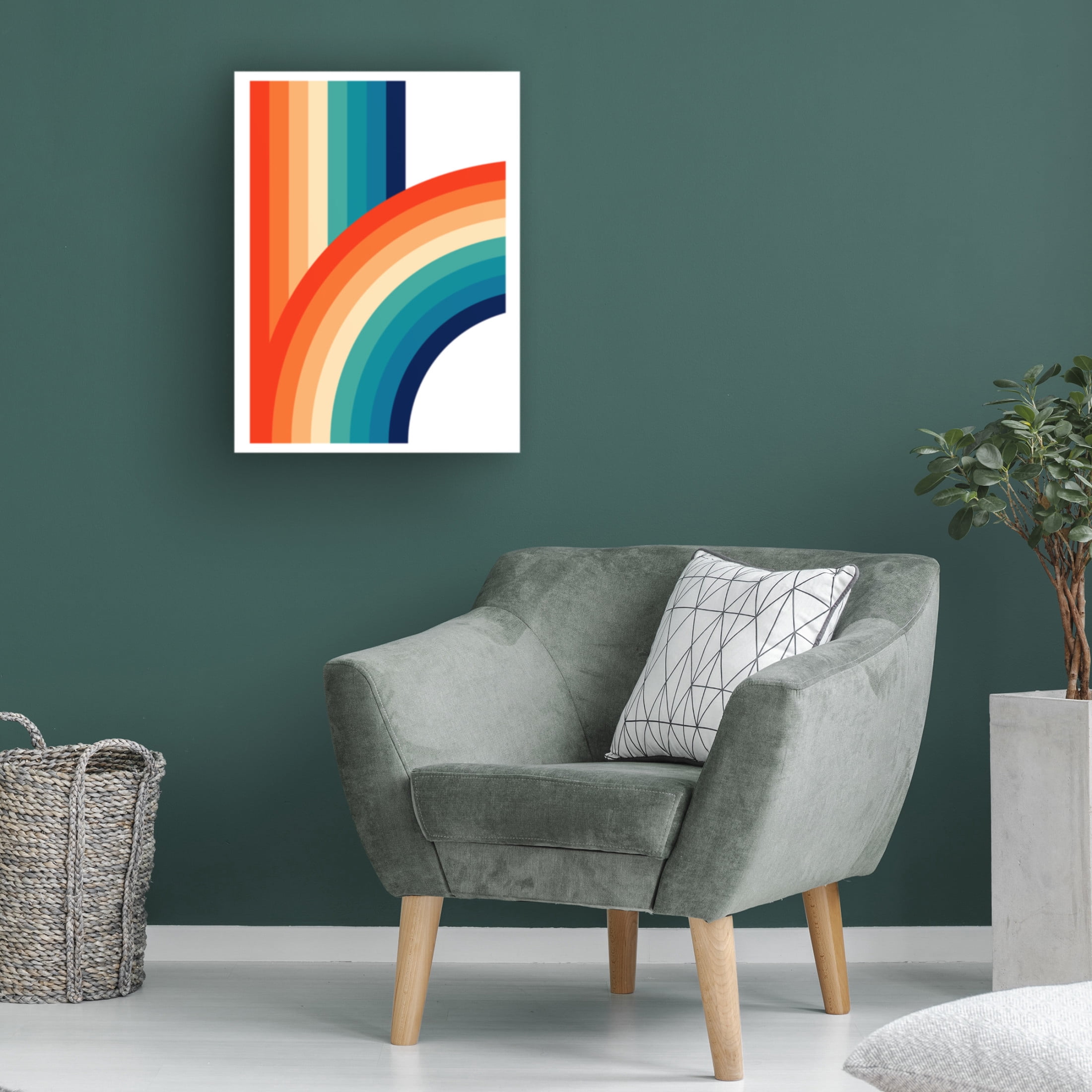 Canvas Wall Art - Tom Quartermaine 'Fun Abstract Rainbow' Wall Art for Living Room, Bedroom, or Office Décor by Trademark Fine Art - 14 x 19 Inches