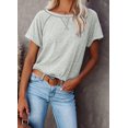 thumbnail image 2 of Sherrylily Women Short Sleeve Crewneck T Shirts Side Split Tees Casual Loose Fit Tops S-2XL, 2 of 4