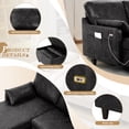 thumbnail image 5 of ACMEASE 76" Sectional Sofa Couch with Reversible Chaise, Suede Leather L Shaped Sofa w/USB Charger Ports & Storage Bag, Convertible Modern Couch w/Storage Space for Living Room, Small Space, Black, 5 of 7