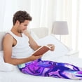 thumbnail image 5 of Sikiie Swirl Print Blue Purple1 Pajama Pants Men, PJ Bottoms, Sleep & Lounge Pants-Small, 5 of 6