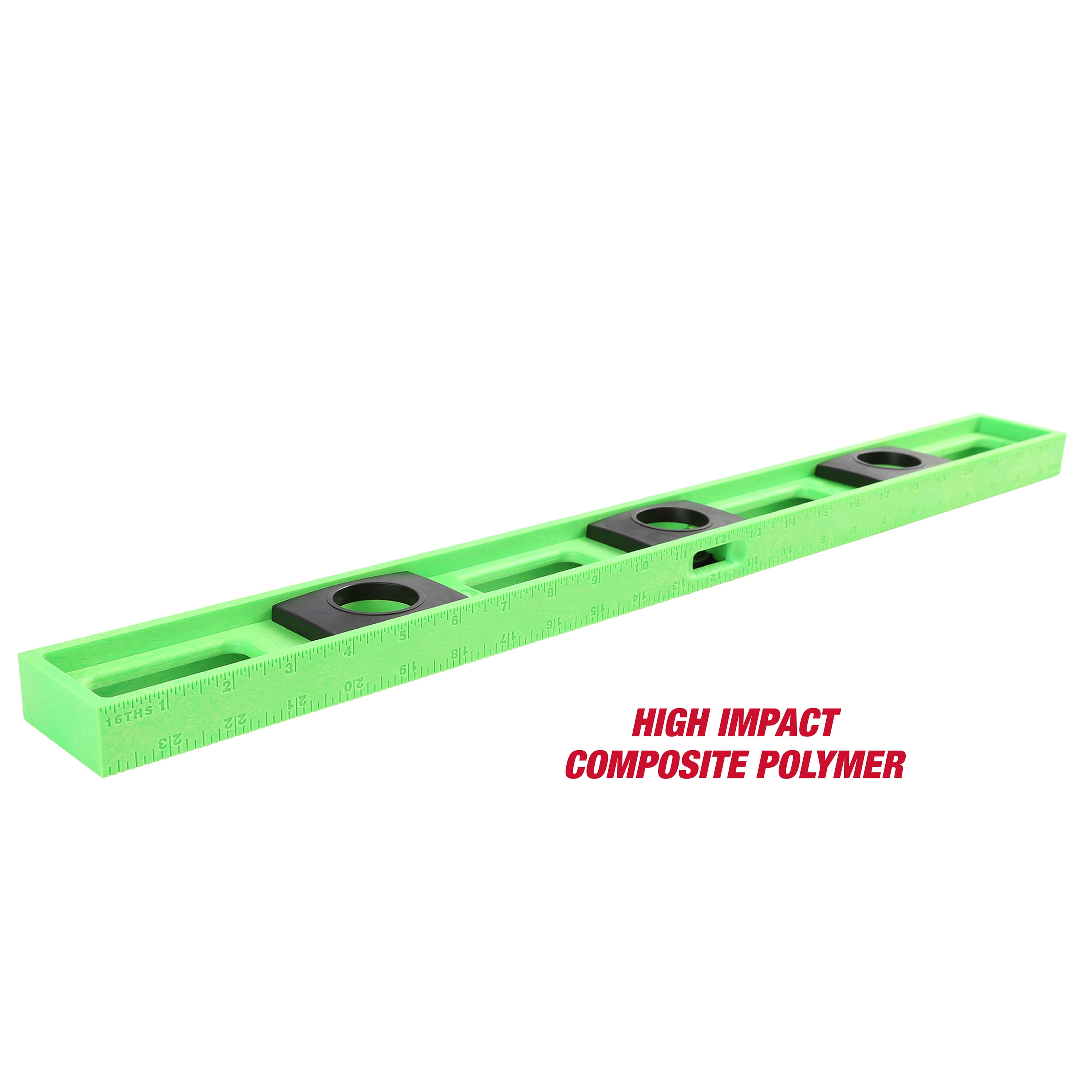 Hyper Tough 24-Inch 3 Vial Poly Level, High Viz Green