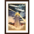 thumbnail image 2 of Art.com Night, Blimps over Central Trust, Akron, Ohio Art Print, Brown Frame Wall Art, 32" x 44", 2 of 5