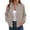 Khaki, variant on Women's Fall Winter Bomber Jacket Button Down Front with Pockets Casual Slim Fit Outwear