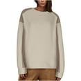 thumbnail image 4 of Waffle Long Sleeve Shirts for Womens Fashion Colorblock Pullover Sweatshirts High Low Tunic Tops, 4 of 8