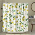 thumbnail image 3 of Yellow Lemon Shower Curtain Fruit Shower Curtain Green Leaf Shower Curtain Floral Plant Shower Curtain Polyester 72x72 Inch, 3 of 6