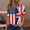 Black, variant on Lilgiuy Women's 4th of July T-Shirts Dressy Buttons Tunic Tops Short Sleeve American Flag Print Blouses V Neck Summer Cute Festival Clothes(Blue,L)