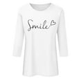 thumbnail image 5 of MIXUE Womens Tops Autumn Winter Letter Heart Print Round Neck Long Sleeve Slim Fit Fashion Casual Tunic Shirts For Women T-shirts Sportswear,White,XL, 5 of 5