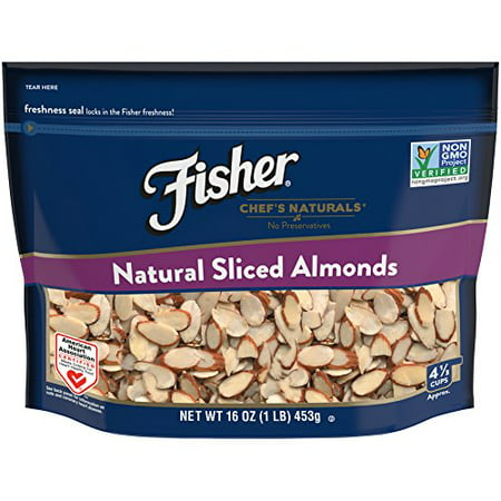 Fisher Sliced Almonds, Non-GMO, No Preservatives, Heart Healthy, 16