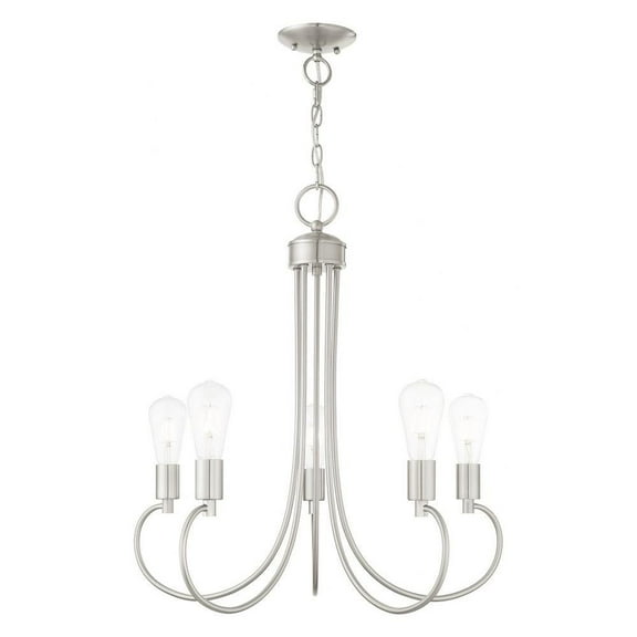 Transitional Five Light Chandelier-Brushed Nickel Finish Bailey Street Home 218-Bel-4188483