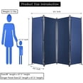 thumbnail image 5 of Room Dividers Folding Privacy Screen 4 Panel Partition Temporary Wall Divider Freestanding Separator for Office, Hospital, School, 5 of 6