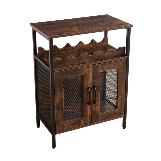 Gabinete Bar Organizador para Botellas y Copas con Puertas y Diseño Multifuncional