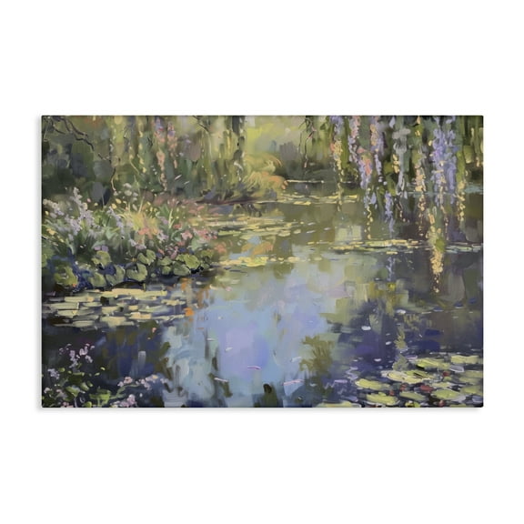 Stupell Industries Morning on Lily Pond Landscape & Nature Painting Wrapped Canvas Art Print Wall Art, 24 x 16