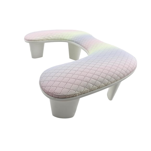 lionlar U Shape Arm Rest PU Leather Breathable for Nails Tech Personal Acrylic Nails Grid colorful