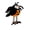 A, variant on Tuscom Halloween Bird Figurine with Pumpkin Belly, Spooky Raven Crow Tabletop Ornament, Bat Wing Foam Statue for Mantel Shelf Party Decor