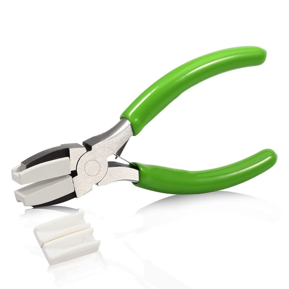 SPEEDWOX Alicates de doble mandíbula de nailon de 5.0 in con mandíbulas de nailon extra Alicates alisadores de alambre con resorte de doble hoja herramienta para hacer joyas para rebordear alambre mol