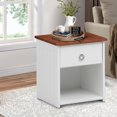 thumbnail image 6 of Nautical Wooden Nightstand with Open Compartment, Brown and White- Saltoro Sherpi, 6 of 6