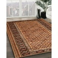 thumbnail image 3 of Ahgly Company Machine Washable Indoor Round Traditional Saffron Red Area Rugs, 4' Round, 3 of 7