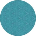 thumbnail image 1 of Ahgly Company Machine Washable Indoor Round Transitional Bright Turquoise Blue Area Rugs, 8' Round, 1 of 7