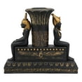 thumbnail image 5 of Ebros Ancient Egypt Black and Gold Seated Isis and Osiris Pillar Candle Holder, 5 of 7
