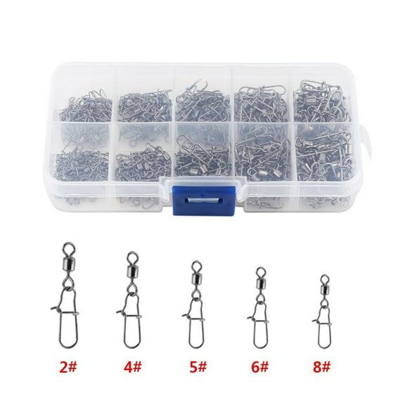 210Pcs #2 #4 #5 #6 #8 Swivels Ball Bearing Fishing Connector With Coastlock