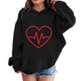 thumbnail image 3 of MZXELPRJD Girl's Cute Hoodie Heart Print Pocket Front Sweatshirts Toddler Girls Hoodies Heart Sweatshirt Kids Casual Pullover Tops Valentines Day Long Sleeve Shirts Winter Outwear, 3 of 3