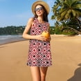thumbnail image 3 of Balery Poker Vestidos de verano para mujer con estampado: vestido holgado sin mangas, vestido playero informal y cómodo para días calurosos., 3 of 7