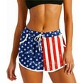 thumbnail image 5 of Women 4th of July Board Shorts Hawaiian Tropical Print Beach Swim Shorts with Pockets, 5 of 10