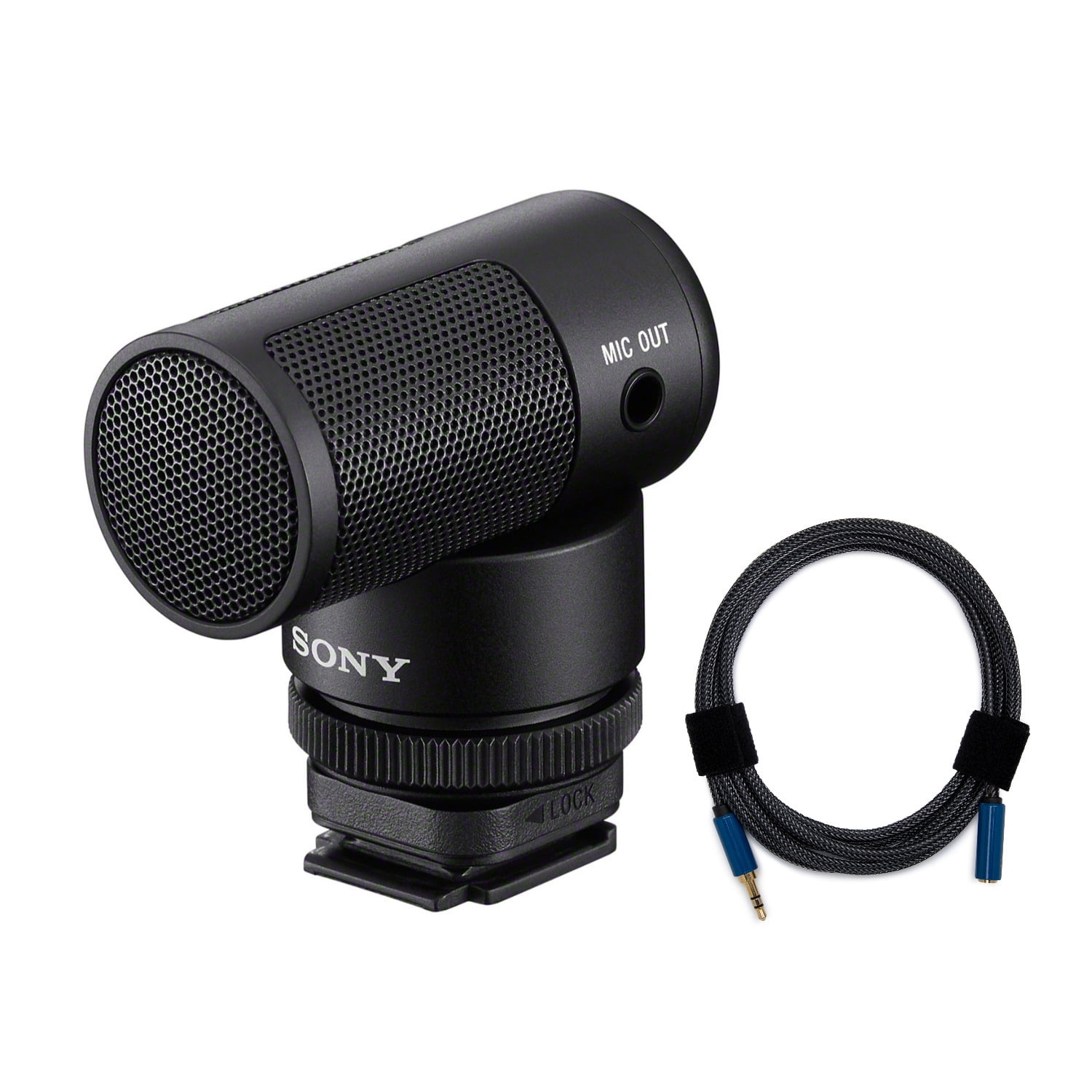 Sony Vlogger Shotgun Microphone with MI Shoe and 3.5mm Male-Female Audio Cable