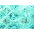 thumbnail image 1 of Ahgly Company Machine Washable Indoor Rectangle Abstract Turquoise Blue Contemporary Area Rugs, 7' x 10', 1 of 4