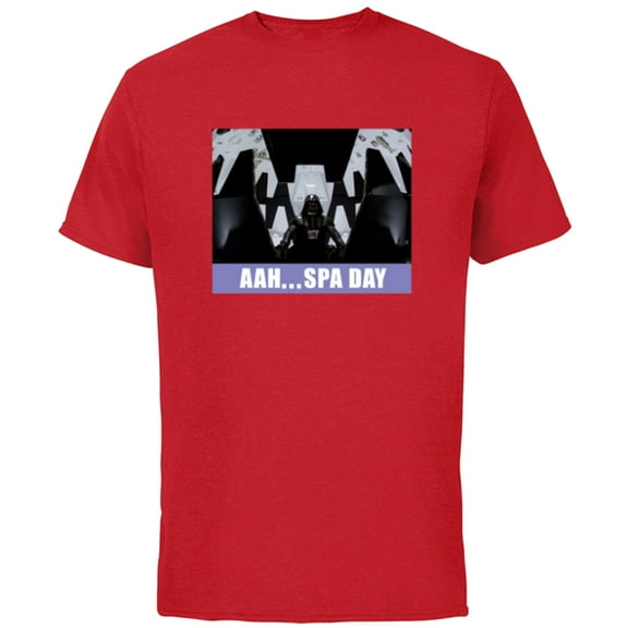 Star Wars Darth Vader Meditation Chamber “Aah…Spa Day” Funny - Short Sleeve Cotton T-Shirt for Adults - Customized-Red