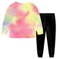 thumbnail image 5 of Nwiuh Girls 2 Piece Outfits Kids Clothes Sets Sweatsuit Tracksuit Jogger Print Long Sleeve Sweatshirts Sweatpants 2-9Y (Hot Pink, 5-6 Years), 5 of 7
