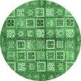 thumbnail image 1 of Ahgly Company Indoor Round Abstract Emerald Green Modern Area Rugs, 7' Round, 1 of 4